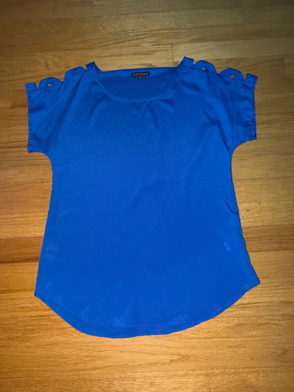 Express Women's Cobalt Cutout Shoulder Blouse